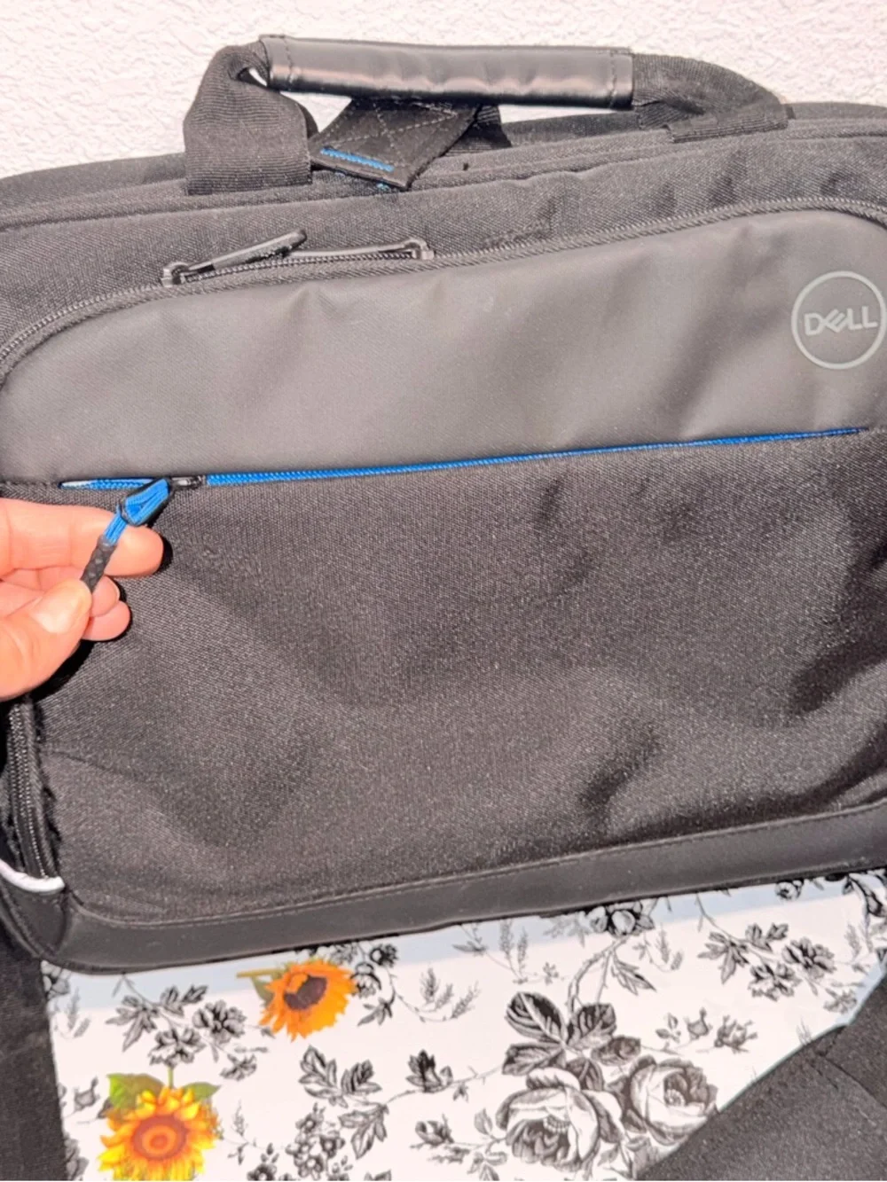 Dell Black Laptop Bag with Blue Accent